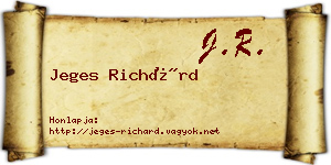 Jeges Richárd névjegykártya