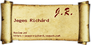 Jeges Richárd névjegykártya